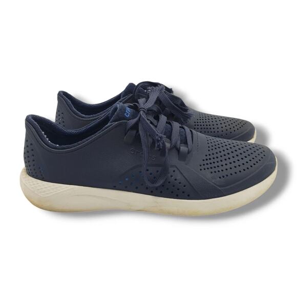 Crocs Lite Ride Pacer Mens Navy Breathable Lace Up Sneakers Shoe Size 7 - Picture 2 of 11